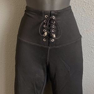 Black tie up leggings